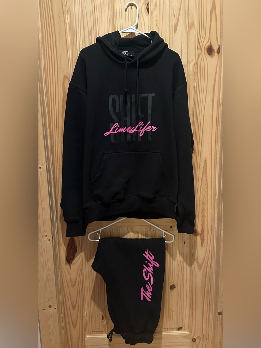 LimeLifer The Shift Black Hoodie & Sweatpants Set Womens XL